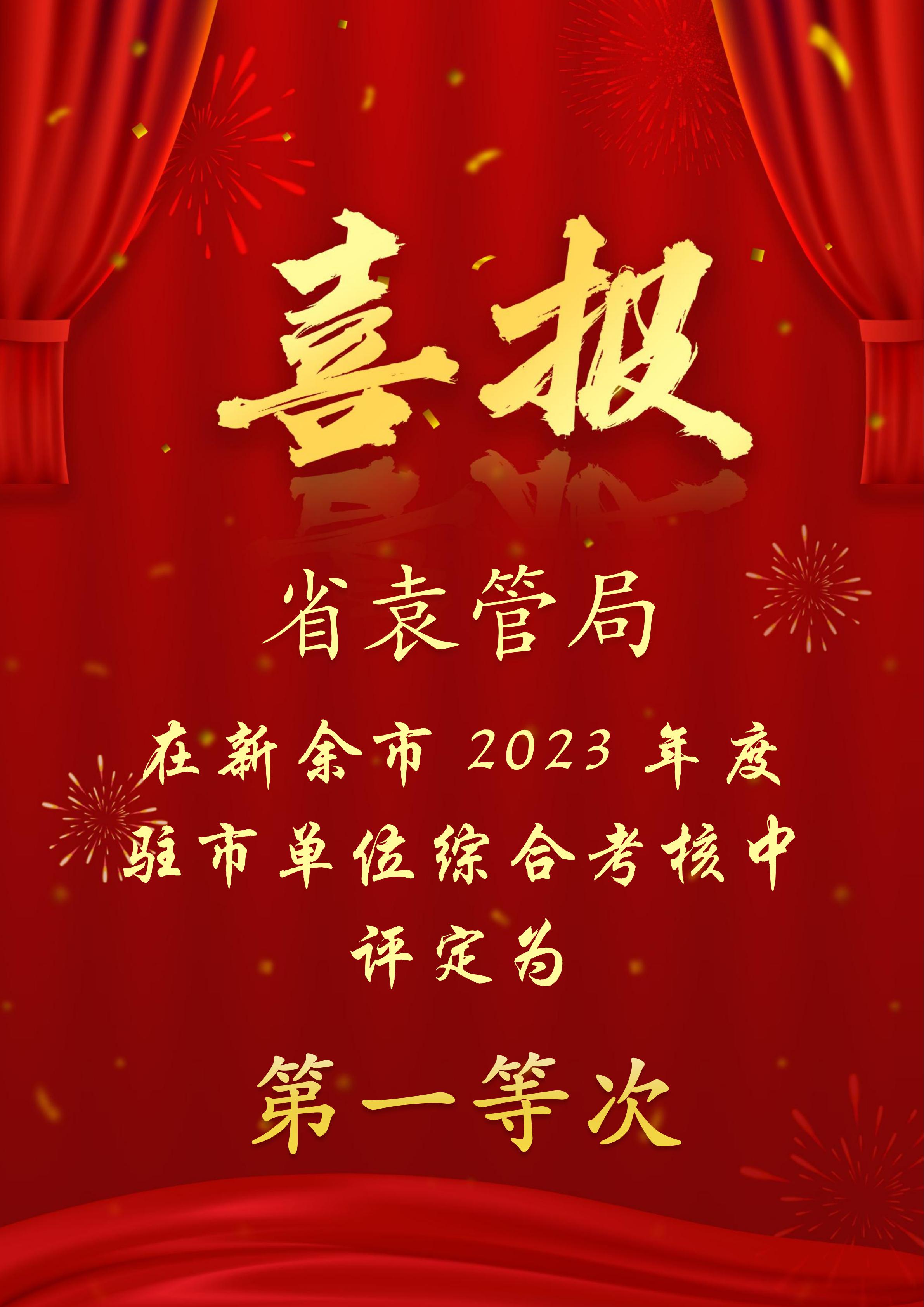 喜报！省袁管局评定为第一等次